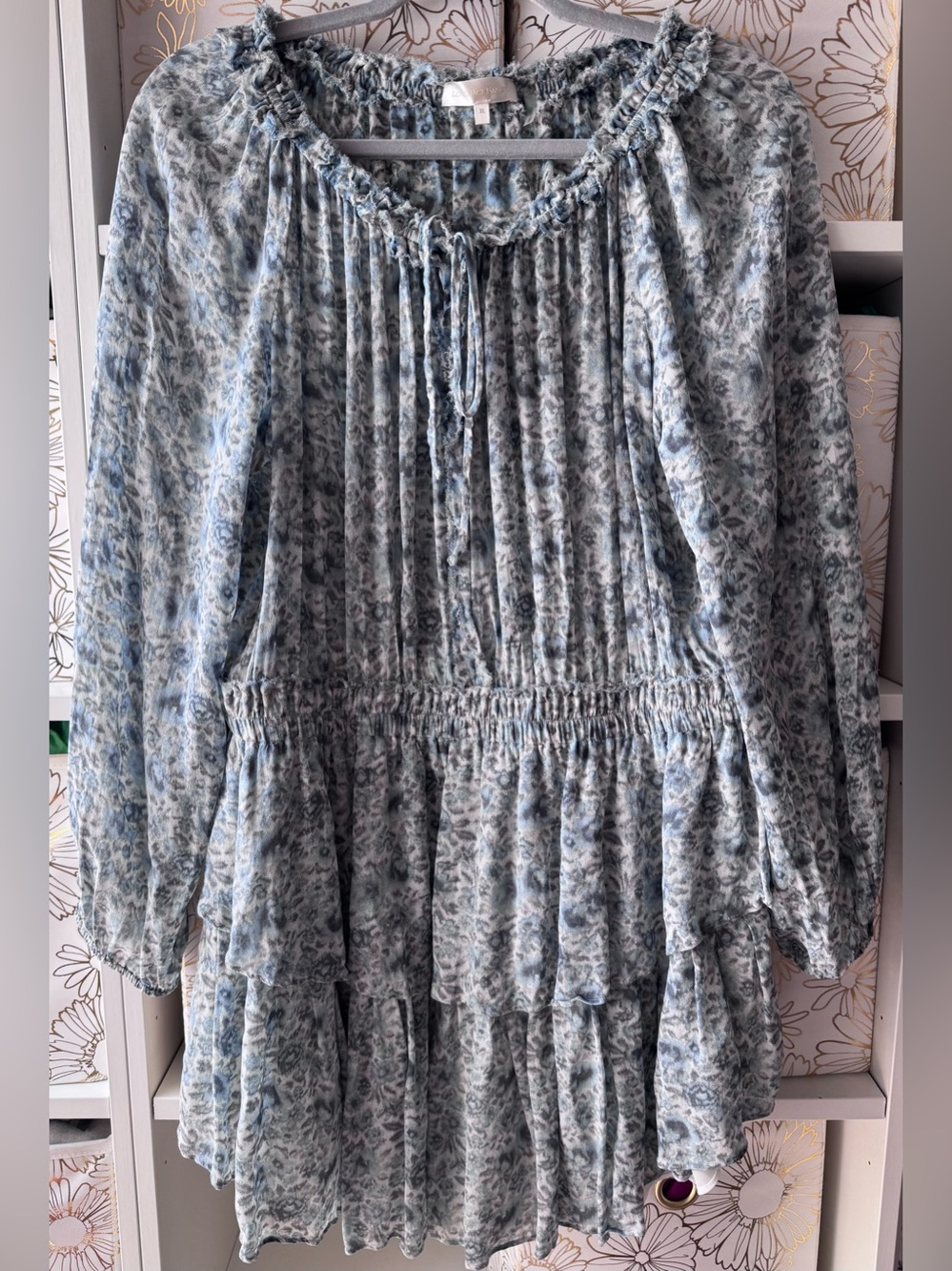 LoveShackFancy Mainline Blue Floral Mini Dress Size XL